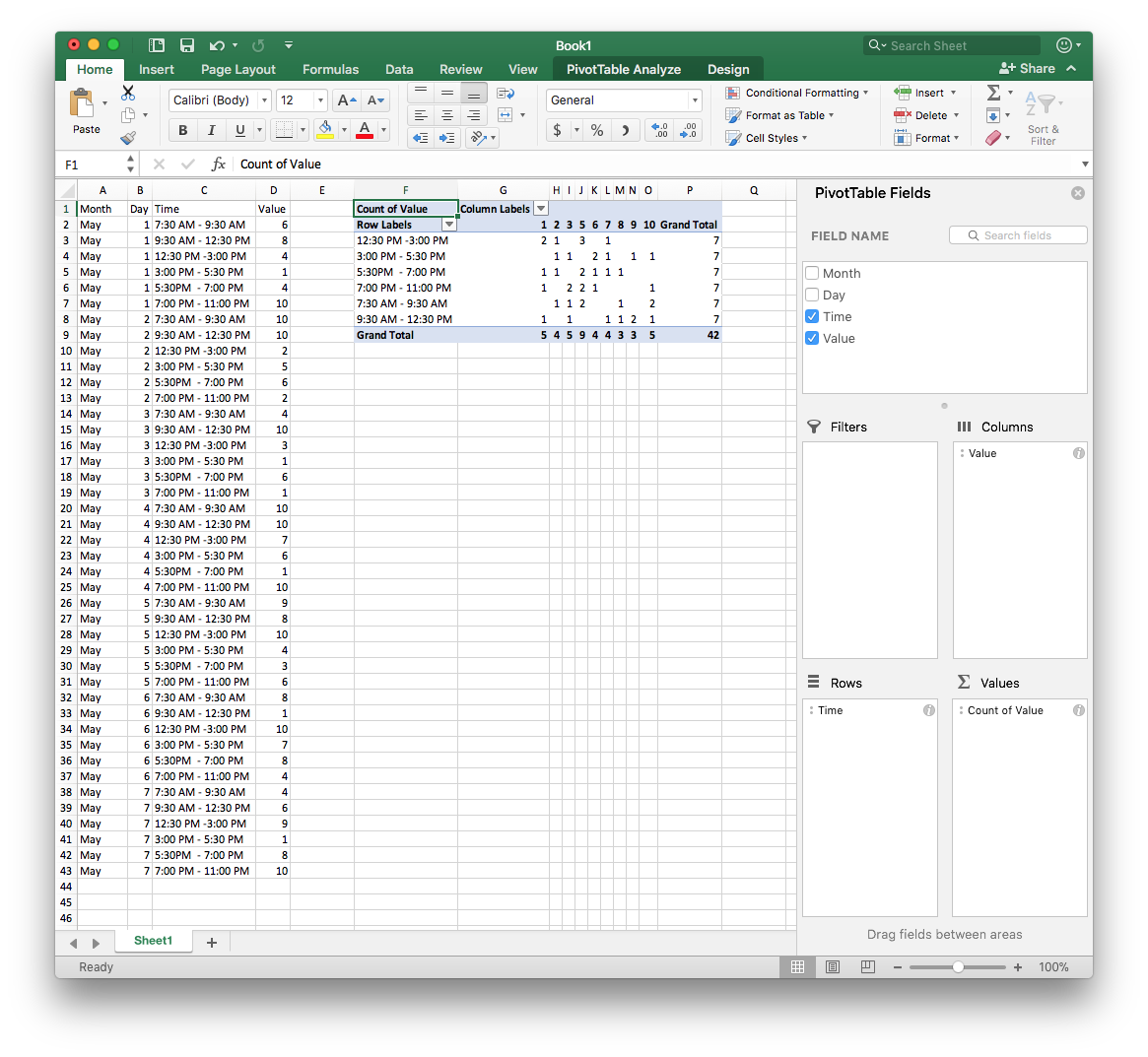 how to set up a multiply formula for a column in excel on my mac